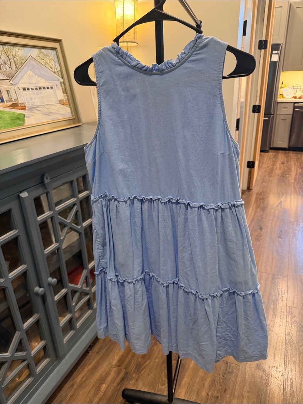 crown & ivy Pale Blue Ruffle Tiered Sundress
